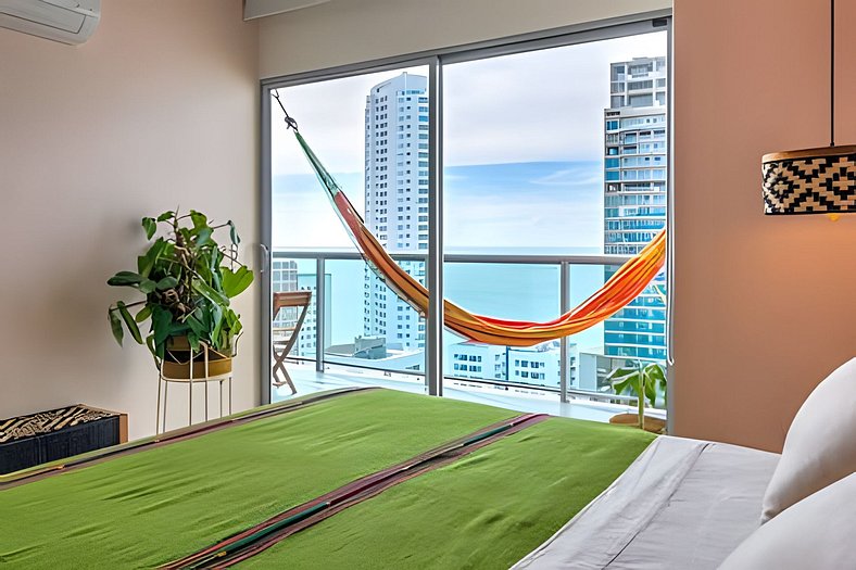 Bocagrande | Fresh & Modern 1BR w/Seaside view